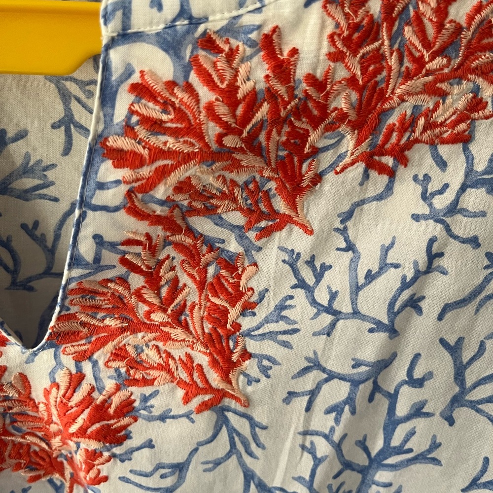 Talbots Blue and Red Patterned Blouse - Picture 3 of 3
